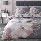 Catherine Lansfield Dramatic Floral Grey Duvet Cover and Pillowcase Set