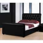 Caxton PU Faux Leather Double Bed Black