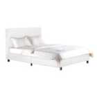 Fusion PU Faux Leather King Bed White