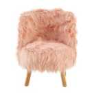 Interiors By Premier Housewares Childrens Pink Chair Faux Fur