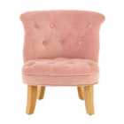 Interiors By Premier Housewares Childrens Chair Light Pink Velvet