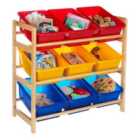 Interiors By Premier Housewares Toy Storage Unit With 9 Plastic Tubs Multi