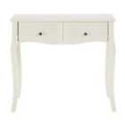 Interiors By Premier Housewares 2 Drawer Dressing Table Ivory With Crystal Handles