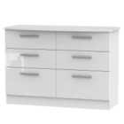 Ready Assembled Fourisse 6-Drawer Midi Chest of Drawers - White