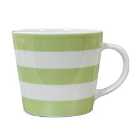 Large V-Shaped Mug - Green Stripes