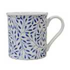 Leaf Print Mug - Blue