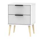 Ready Assembled Hirato 2 Drawer Grey/White Locker With Black Hairpin Legs