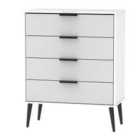 Ready Assembled Hirato 4 Drawer Grey/White Chest
