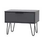 Ready Assembled Hirato 1 Drawer Black Midi Chest With Black Hairpin Legs