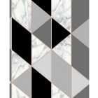 Sublime Marble Geometric Charcoal Wallpaper 10m