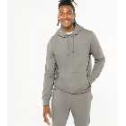 Pale Grey Jersey Pocket Front Hoodie