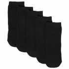 M&S 5pk Black Cushioned Trainer Liner Socks, Size 8.5-10, 