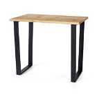 Texas Solid Wood Console Table With Black Metal Legs