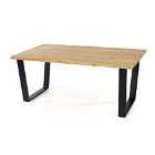 Texas Solid Wood Coffee Table With Black Metal Legs