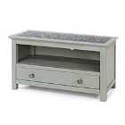 Perth TV Unit With Drawer Stone Top Grey