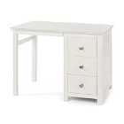 Nairn Single Pedestal Dressing Table With Glass Top White