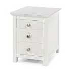 Nairn 3 Drawer Bedside Cabinet With Glass Top White