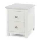 Nairn 2 Drawer Bedside Cabinet With Glass Top White