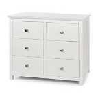 Nairn 6 Drawer Chest With Glass Top White