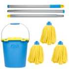 Flash 100% Microfibre Mop With Refills and Mop Bucket