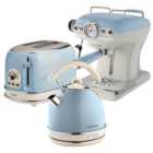 Ariete ARPK18 Vintage Toaster/Kettle/Espresso Maker Blue