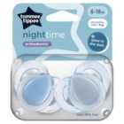 Tommee Tippee Night Time Orthodontic Soothers 6-18M 2 per pack
