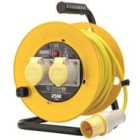 Draper 110V Twin Extension Cable Reel (25M) - Yellow