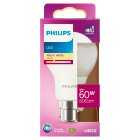 Philips LED White Frosted 8W B22, each