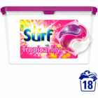 Surf 3 in 1 Tropical Lily Laundry Washing Capsules 18 Washes
