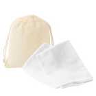 M&S 2 Organic Muslin Cloths & Reusable Bag, White
