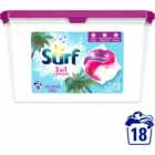 Surf 3 in 1 Coconut Bliss Laundry Washing Capsules 18 Washes