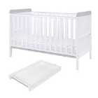 Tutti Bambini Rio Cot Bed w/ Changer & Mattress White/Grey