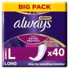 Always Dailies Large Profresh Panty Liners 40 per pack