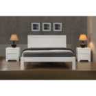 Etna Solid Wood King Size Bed - White