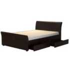 Viva 4 Drawer PVC Faux Leather King Size Bed Brown