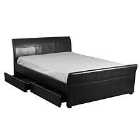 Viva 4 Drawer PVC Faux Leather Double Bed Black