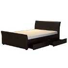 Viva 4 Drawer PVC Faux Leather Double Bed Brown