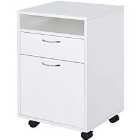 Zennor Donati 2 Draw Filing Cabinet with Open Shelf & Wheels - White