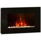 Be Modern 2kW Azonto Electric Fireplace - Black Glass