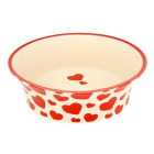 Petface Ceramic Red Heart Cat Bowl Flared