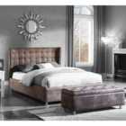 Valencia Double Bed Brown Antique Faux Leather