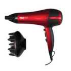 Red Hot 37010 Professional 2200W Hair Dryer w/Diffuser - Red