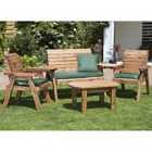 Charles Taylor Four Seater Multi Set with Green Cushions