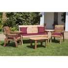 Charles Taylor Five Seater Multi Set with Burgundy Cushions