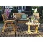 Charles Taylor Four Seater Set Round with Green Cushions
