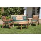 Charles Taylor Five Seater Multi Set with Green Cushions