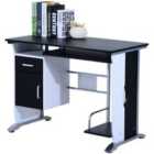 Zennor Pawley Desk with Storage & Keyboard Shelf - Black