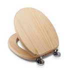 Croydex Davos Blonded Pine Flexi-Fix Toilet Seat