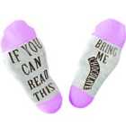 Flo Slogan Socks "Bring Me Chocolate” - Purple & Grey