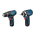 Bosch Professional GSB 12V-15 + GDR 12V-105 Cordless Combi Drill and Impact Driver Twin Kit